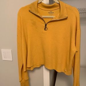 Hollister yellow half-zip sweater